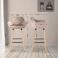 CLP Set Van 2 Barkruk Grant Natura Frame - Fluweel - Licht Grijs -Meubelpromotie e981f3c4523b4f5493c1fb732512c9ca