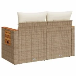 VidaXL - Tuinbank 2-zits - Beige - Poly Rattan - Met Kussens 18 VidaXL - Tuinbank 2-zits - Beige - Poly Rattan - Met Kussens -Meubelpromotie e9d7aa7f529348fe95724654899454ac