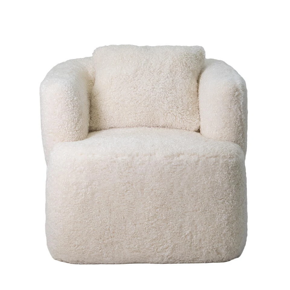 Draaifauteuil Beige Fluffy - Zithoogte 43cm - Ollie 8 Draaifauteuil Beige Fluffy - Zithoogte 43cm - Ollie - Afbeelding 6