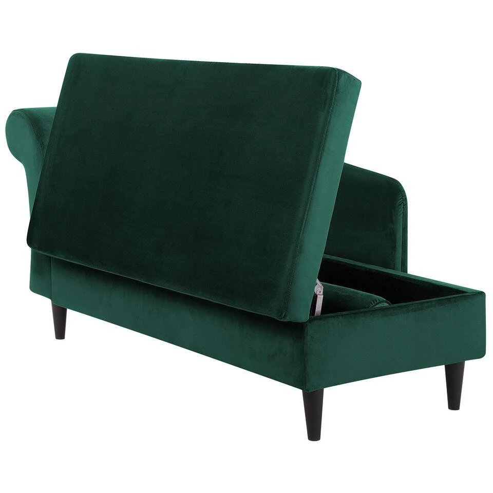 LUIRO - Chaise Longue - Groen - Linkerzijde - Fluweel 13 LUIRO - Chaise Longue - Groen - Linkerzijde - Fluweel - Afbeelding 11