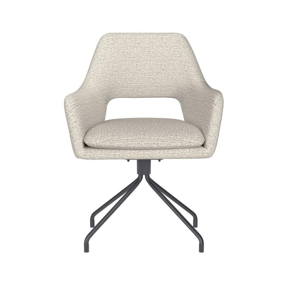 Housecraft Mos Eetkamerstoel Draaibaar Metaal Spider Off-White - Beige 4 Housecraft Mos Eetkamerstoel Draaibaar Metaal Spider Off-White - Beige - Afbeelding 2