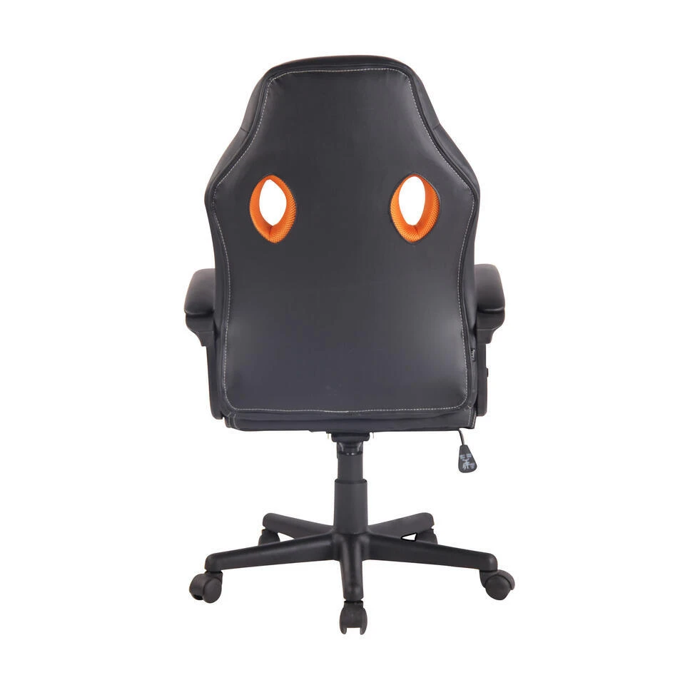 CLP Bureaustoel Elbing Zwart Frame - Kunstleer - Zwart/oranje 6 CLP Bureaustoel Elbing Zwart Frame - Kunstleer - Zwart/oranje - Afbeelding 4