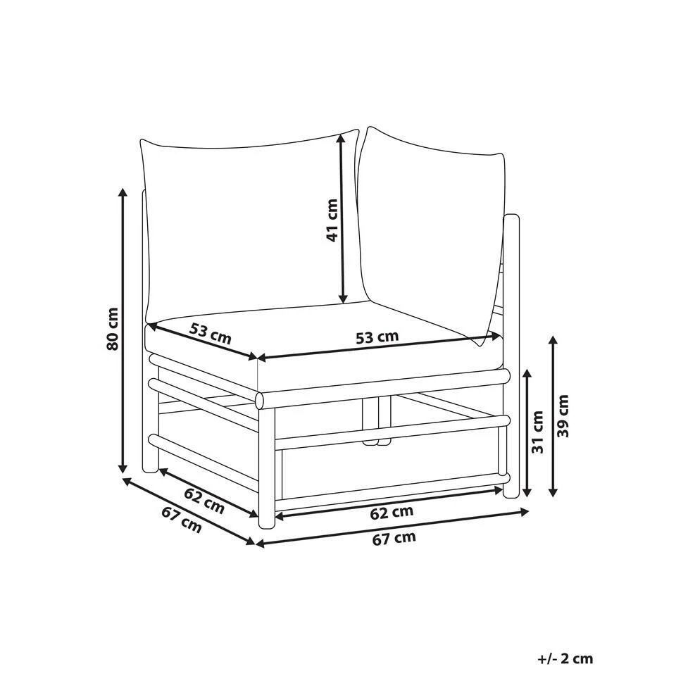 CERRETO - Hoekmodule Tuin - Wit - Bamboe 5 CERRETO - Hoekmodule Tuin - Wit - Bamboe - Afbeelding 3