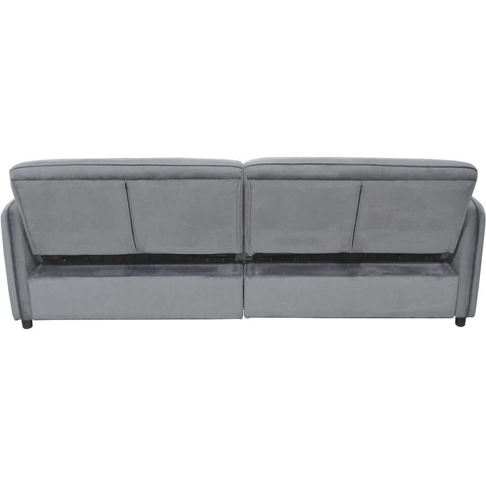 Alicia - Slaapbank 3-zits In Antraciet Fluweel 10 Alicia - Slaapbank 3-zits In Antraciet Fluweel - Afbeelding 8