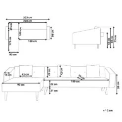 VADSO - Hoekslaapbank - Lichtbeige - Rechterzijde - Fluweel -Meubelpromotie ee67da62ae22461b93ef4ef253972b00