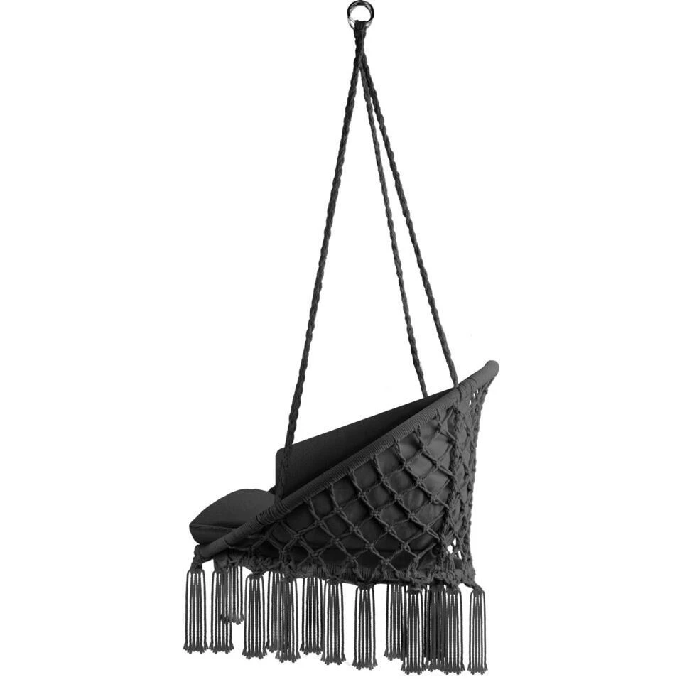 Tectake Hangstoel Grazia, Zwart 8 Tectake Hangstoel Grazia, Zwart - Afbeelding 6