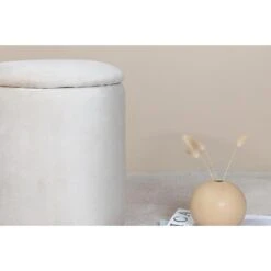 Svea - Zara Poef - Velvet - Beige -Meubelpromotie f511bbd0a64e415db7f0277c75def147