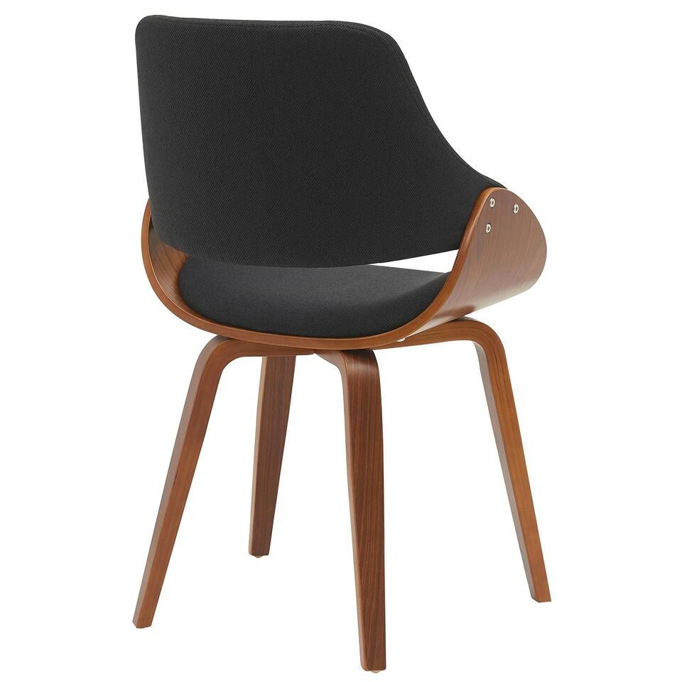 CLP Eetkamerstoel Vangale Walnoot Frame - Stof - Walnoot/zwart 7 CLP Eetkamerstoel Vangale Walnoot Frame - Stof - Walnoot/zwart - Afbeelding 5