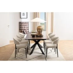 Eetkamerstoel Beige Stof/Metaal - Zithoogte 47,5cm - Catania - Set Van 2 17 Eetkamerstoel Beige Stof/Metaal - Zithoogte 47,5cm - Catania - Set Van 2 -Meubelpromotie f5b364cff1d045a38f5861a6d7f4f535