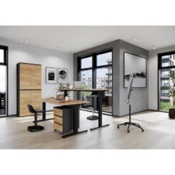 Ladeblok Miguel Met 3 Lades - Antraciet/eik -Meubelpromotie f63d433f59274b0b9ae1aa55fc88366b