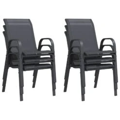 VidaXL - Stapelbare Tuinstoel - Grijs - Stof 17 VidaXL - Stapelbare Tuinstoel - Grijs - Stof -Meubelpromotie f657460359db41acbf7595499305a06a