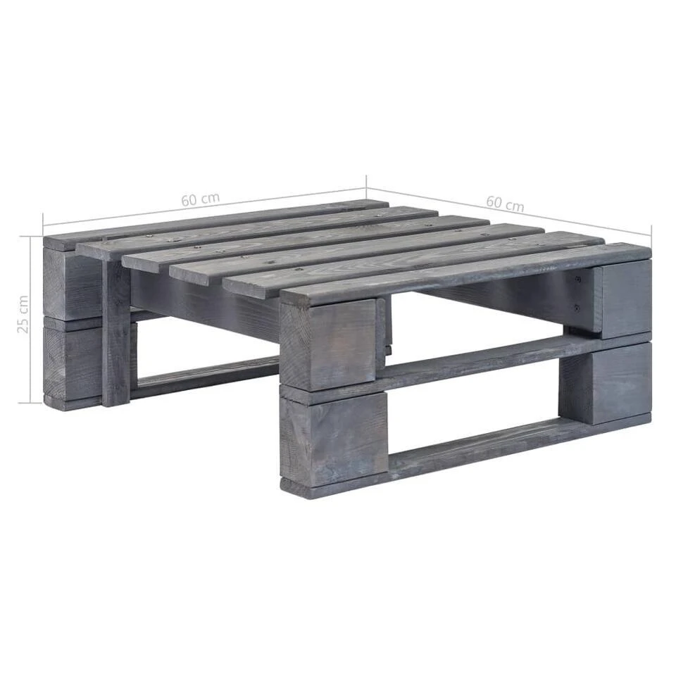 VidaXL - Tuinhocker Pallet - Grijs - Grenenhout 9 VidaXL - Tuinhocker Pallet - Grijs - Grenenhout - Afbeelding 7
