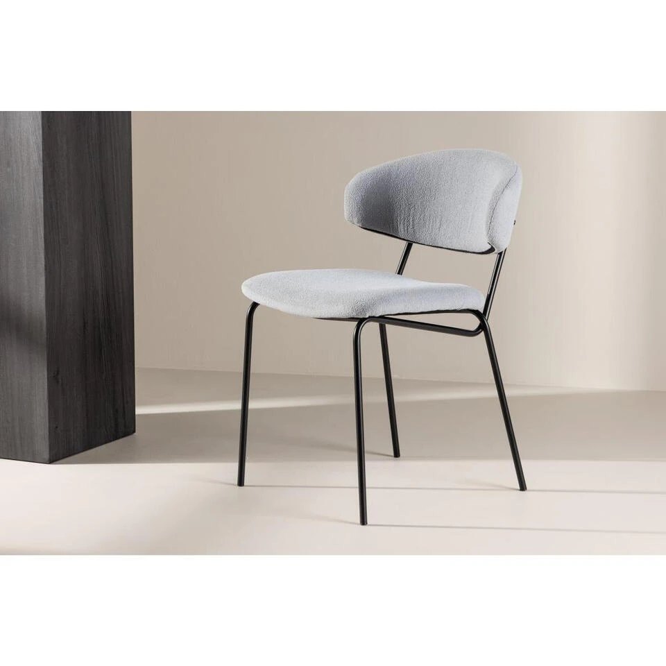 Svea - Tiko Eetkamerstoel - Boucle - Lichtblauw 4 Svea - Tiko Eetkamerstoel - Boucle - Lichtblauw - Afbeelding 2