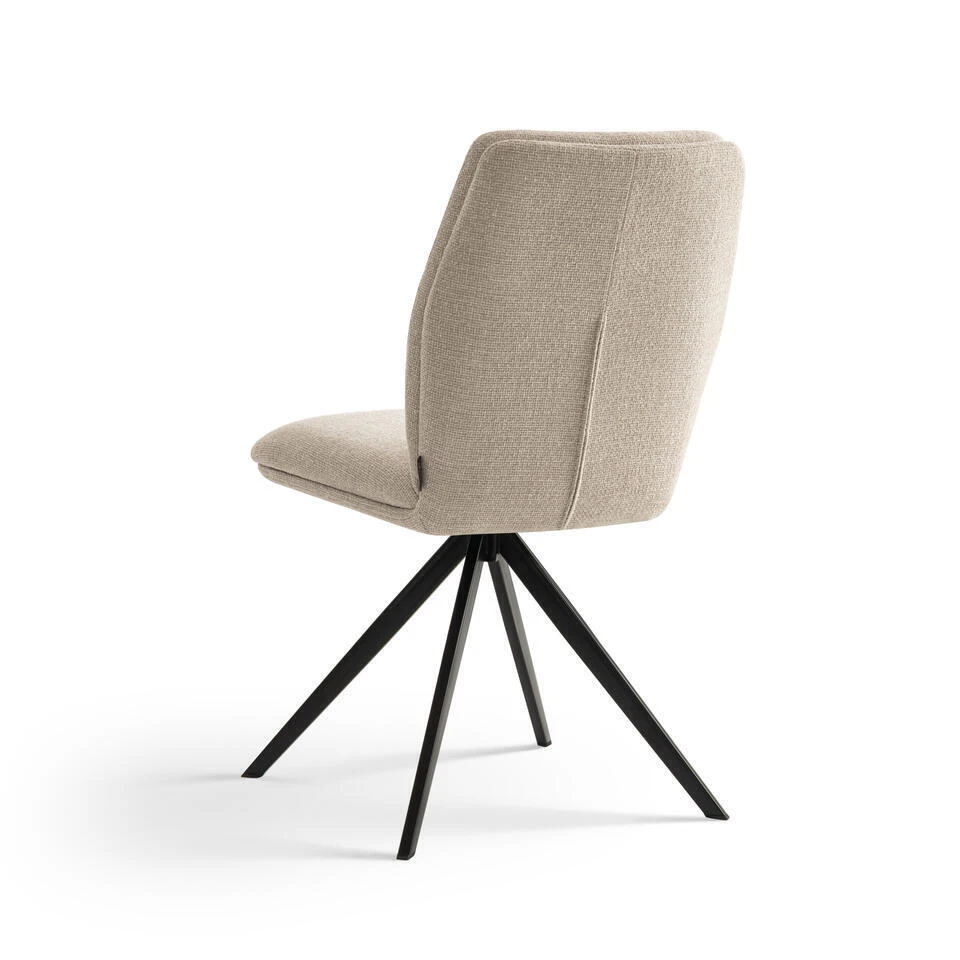 Furnihaus Eetkamerstoelen Set Van 2 - Emma - Beige - Stof 5 Furnihaus Eetkamerstoelen Set Van 2 - Emma - Beige - Stof - Afbeelding 3
