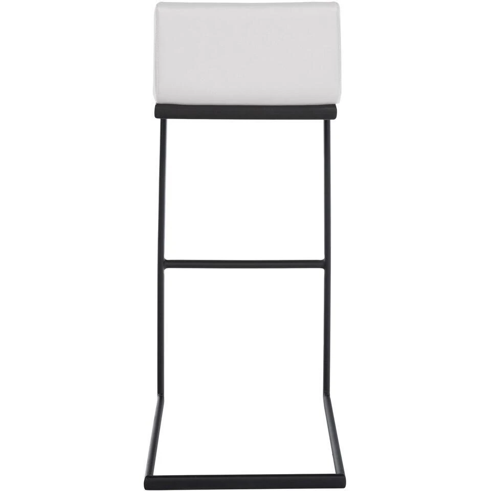 CLP Barkruk Newport Zwart Frame - Kunstleer - Wit 9 CLP Barkruk Newport Zwart Frame - Kunstleer - Wit - Afbeelding 7