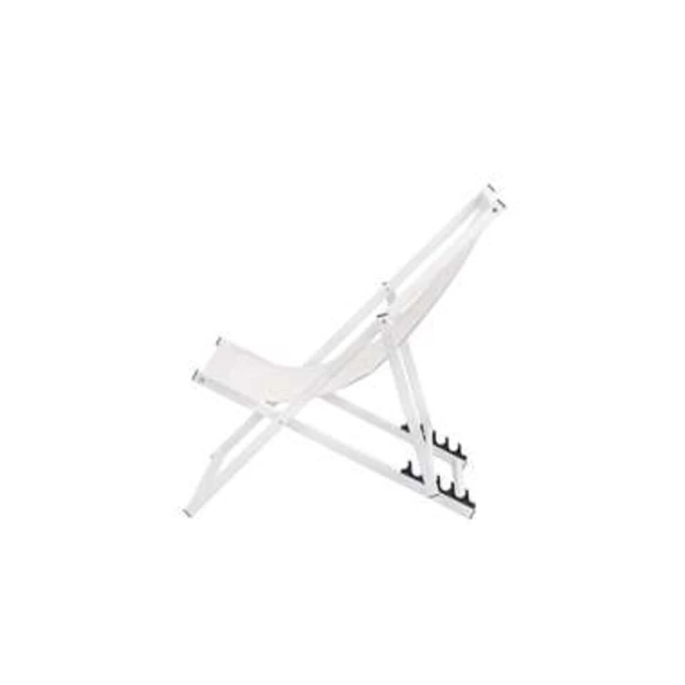 Beliani Tuinligstoel LOCRI - Wit Polyester, Aluminium 6 Beliani Tuinligstoel LOCRI - Wit Polyester, Aluminium - Afbeelding 4