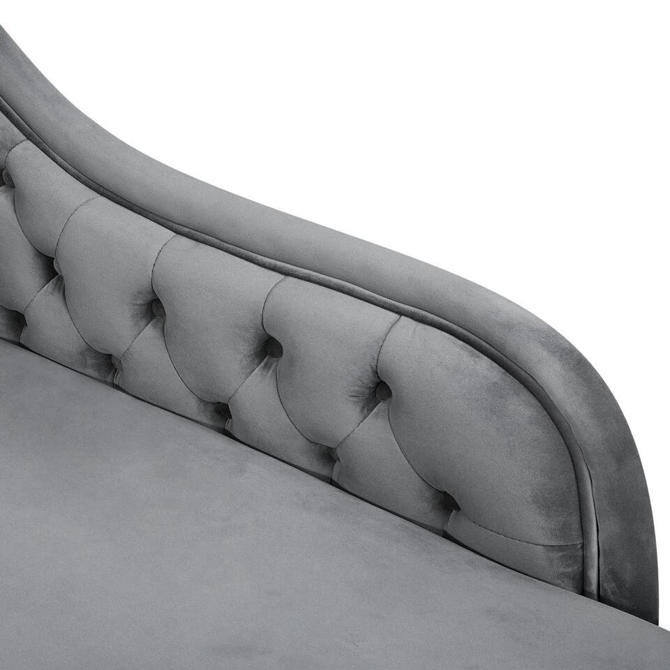 NIMES - Chaise Longue - Grijs - Linkerzijde - Fluweel 12 NIMES - Chaise Longue - Grijs - Linkerzijde - Fluweel - Afbeelding 10