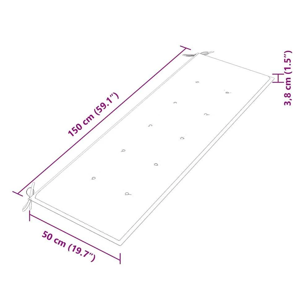 VidaXL - Batavia Tuinbank Met Beige Kussen - Teakhout - 150x51.5x84 Cm 10 VidaXL - Batavia Tuinbank Met Beige Kussen - Teakhout - 150x51.5x84 Cm - Afbeelding 8