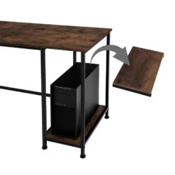 Tectake Bureau Stoke 137x55x75cm, Industrieel Hout Donker, Rustiek -Meubelpromotie fb800bf435ca4798a2f669156468cbcb