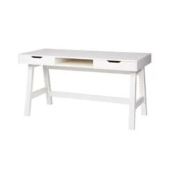 WOOOD Nikki Bureau - Grenenhout - Wit - 75x140x62 -Meubelpromotie fc681988cde549f28cf91a7f80b821c4