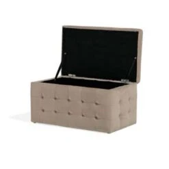 MICHIGAN - Ottomaan - Bruin - Fluweel -Meubelpromotie fcee4fddd9bf47efa5d6734cb7d4f173