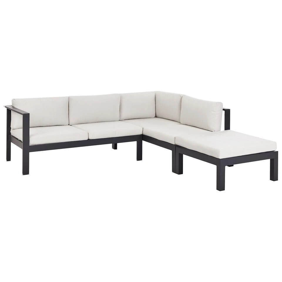 MESSINA - Loungeset Voor 5 - Zwart/Wit - Aluminium 8 MESSINA - Loungeset Voor 5 - Zwart/Wit - Aluminium - Afbeelding 6