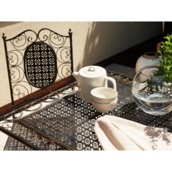 Beliani Inklapbare Tafel BORMIO - Zwart Ijzer -Meubelpromotie fe22196e580543d5bf6d5095d9aea637