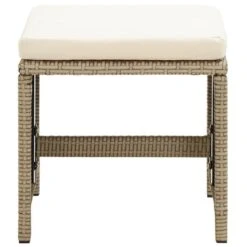 VidaXL Tuinkrukken 2 St Met Kussens Poly Rattan Beige -Meubelpromotie fee998655b734a1d87b867993cb45fd6