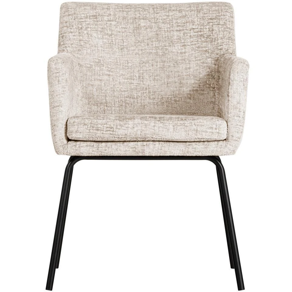 WOOOD Kam Eetkamerstoelen - Polyester - Off White - Set Van 2 6 WOOOD Kam Eetkamerstoelen - Polyester - Off White - Set Van 2 - Afbeelding 4