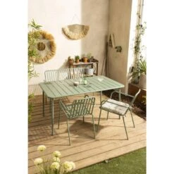 Tuintafel Vence - Metaal Lichtgroen - 72x150x90 Cm 12 Tuintafel Vence - Metaal Lichtgroen - 72x150x90 Cm -Meubelpromotie sf 50155185 01