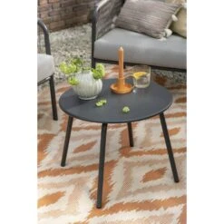 Bijzettafel Montreal - Antraciet/metaal - Ø50 Cm -Meubelpromotie sf 50155212 1010