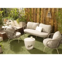 Tuinbijzettafel Corfu - Zand - 46x50x40 Cm -Meubelpromotie sf 50155605